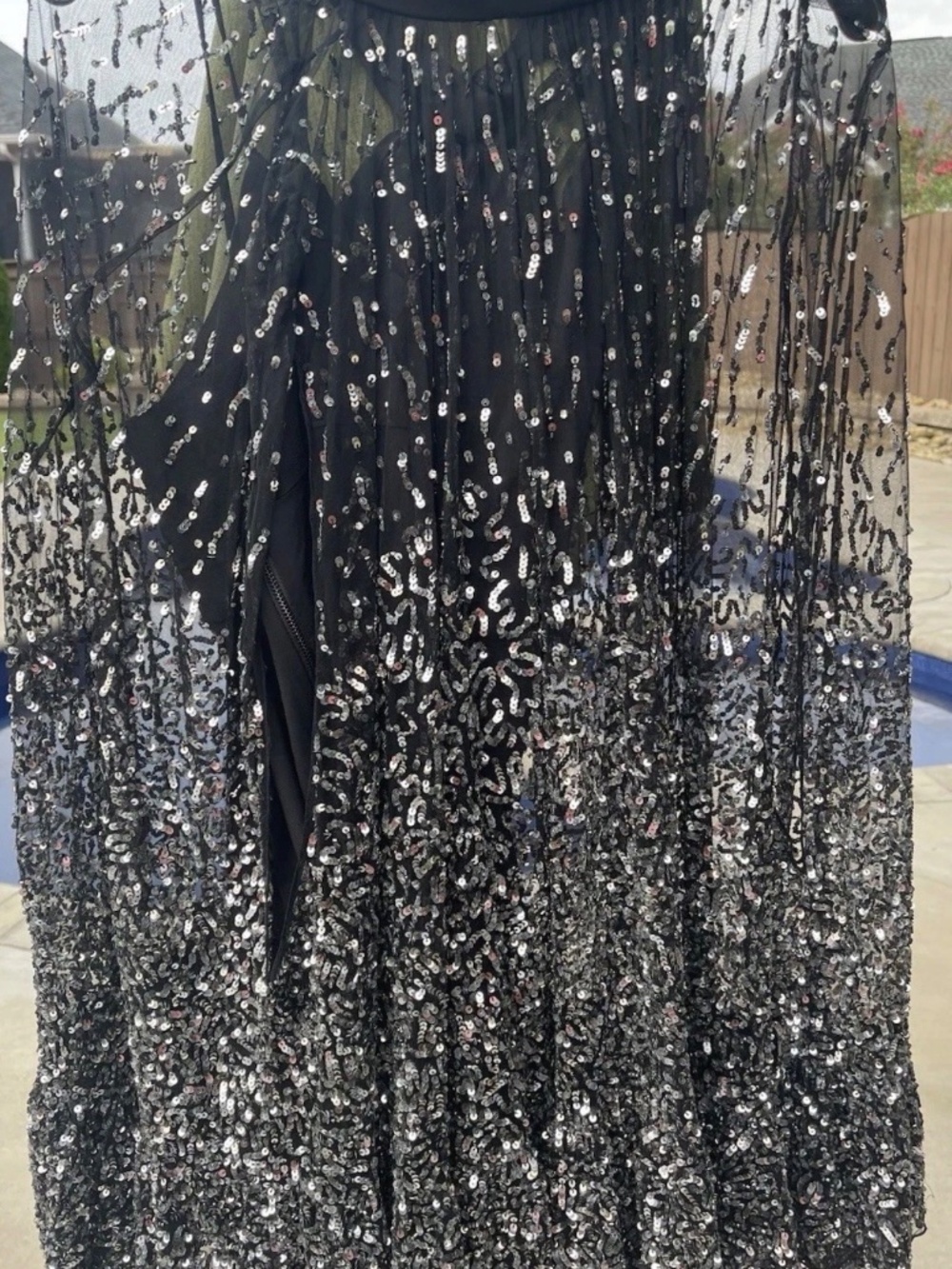 Alice + Olivia Zenon Embellished Black Cape Mini Dress Size US 6 $1,495 - Picture 10 of 14